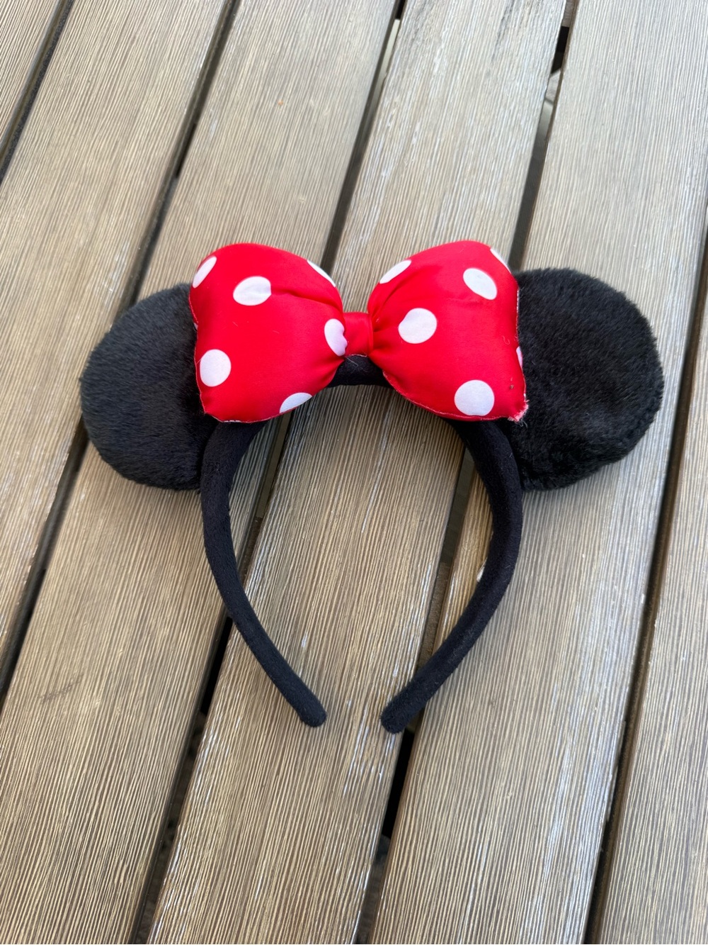 Minnie Mouse Ears Headband Red Polka Dot Bow Disney Parks Costume
